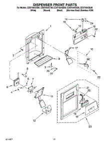 08 - Dispenser Front Parts parts for Whirlpool Refrigerator ED5FHAXST00 from AppliancePartsPros.com