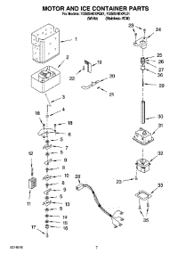 05 - Motor And Ice Container Parts parts for Whirlpool Refrigerator 7GS6SHEXPQ01 from AppliancePartsPros.com