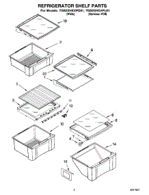 03 - Refrigerator Shelf Parts parts for Whirlpool Refrigerator 7GS2SHEXPL01 from AppliancePartsPros.com