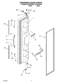 07 - Freezer Door Parts parts for Whirlpool Refrigerator ED5FHGXSB00 from AppliancePartsPros.com