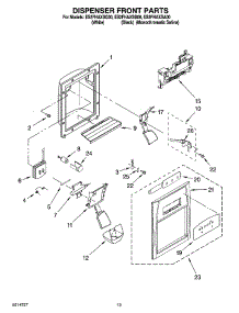 08 - Dispenser Front Parts parts for Whirlpool Refrigerator ES2FHAXSB00 from AppliancePartsPros.com