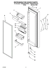 06 - Refrigerator Door Parts parts for Whirlpool Refrigerator 7GS2SHEXPL01 from AppliancePartsPros.com