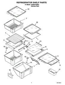 03 - Refrigerator Shelf Parts parts for Whirlpool Refrigerator 7GS6SHEXMS01 from AppliancePartsPros.com