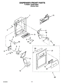 08 - Dispenser Front Parts parts for Whirlpool Refrigerator 7GS6SHEXMS01 from AppliancePartsPros.com