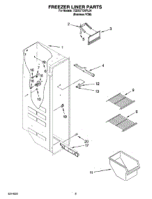 04 - Freezer Liner Parts parts for Whirlpool Refrigerator 7ED2GTQXPL01 from AppliancePartsPros.com
