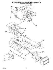 05 - Motor And Ice Container Parts parts for Whirlpool Refrigerator 7ED2GTQXPL01 from AppliancePartsPros.com