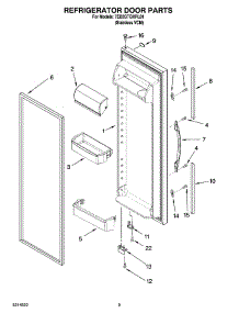 06 - Refrigerator Door Parts parts for Whirlpool Refrigerator 7ED2GTQXPL01 from AppliancePartsPros.com