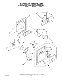 08 - Dispenser Front Parts parts for Whirlpool Refrigerator ED2PBEXTQ00 from AppliancePartsPros.com