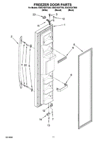 07 - Freezer Door Parts parts for Whirlpool Refrigerator ED2CHQXTT00 from AppliancePartsPros.com