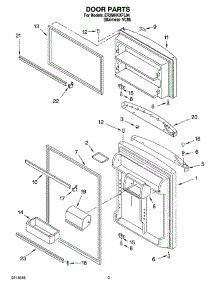 02 - Door Parts parts for Whirlpool Refrigerator ER2MHKXPL04 from AppliancePartsPros.com