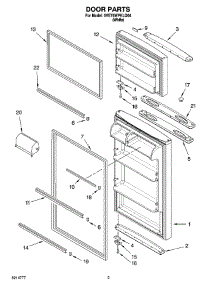 02 - Door Parts parts for Whirlpool Refrigerator 5VET6WPKLQ04 from AppliancePartsPros.com