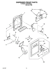 08 - Dispenser Front Parts parts for Whirlpool Refrigerator ED2SHAXML12 from AppliancePartsPros.com