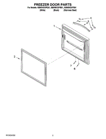03 - Freezer Door Parts parts for Whirlpool Refrigerator GB9SHDXPB01 from AppliancePartsPros.com