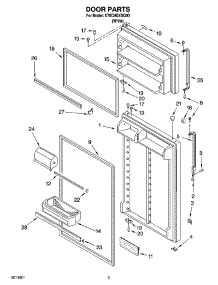 02 - Door Parts parts for Whirlpool Refrigerator ET8CHEXSQ00 from AppliancePartsPros.com