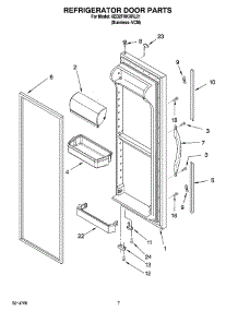 05 - Refrigerator Door Parts parts for Whirlpool Refrigerator 6ED2FHKXRL01 from AppliancePartsPros.com