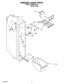 04 - Freezer Liner Parts parts for Whirlpool Refrigerator ED2GHEXNL02 from AppliancePartsPros.com