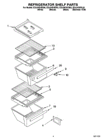 03 - Refrigerator Shelf Parts parts for Whirlpool Refrigerator ED2JHGXRB02 from AppliancePartsPros.com
