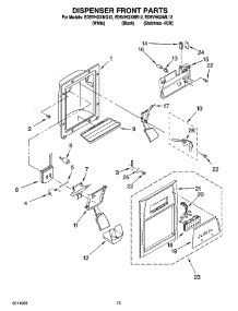 08 - Dispenser Front Parts parts for Whirlpool Refrigerator ED5VHGXML12 from AppliancePartsPros.com