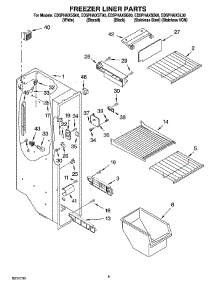 04 - Freezer Liner Parts parts for Whirlpool Refrigerator ED5PHAXSB00 from AppliancePartsPros.com