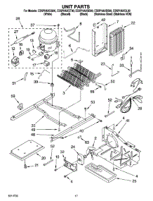 11 - Unit Parts parts for Whirlpool Refrigerator ED5PHAXST00 from AppliancePartsPros.com