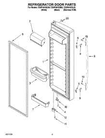 06 - Refrigerator Door Parts parts for Whirlpool Refrigerator ES5PHAXSL00 from AppliancePartsPros.com
