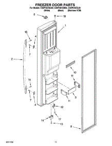07 - Freezer Door Parts parts for Whirlpool Refrigerator ES5PHAXSQ00 from AppliancePartsPros.com