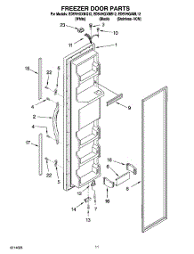 07 - Freezer Door Parts parts for Whirlpool Refrigerator ED5VHGXMQ12 from AppliancePartsPros.com