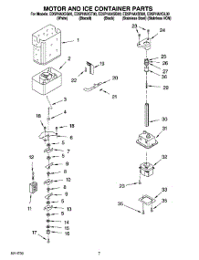 05 - Motor And Ice Container Parts parts for Whirlpool Refrigerator ED5PHAXSQ00 from AppliancePartsPros.com