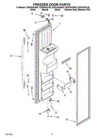 07 - Freezer Door Parts parts for Whirlpool Refrigerator ED5PHAXSQ00 from AppliancePartsPros.com