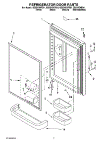 05 - Refrigerator Door Parts parts for Whirlpool Refrigerator GB2SHDXPQ01 from AppliancePartsPros.com