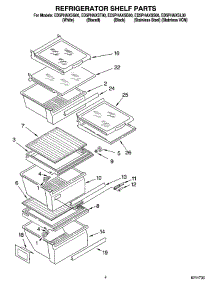 03 - Refrigerator Shelf Parts parts for Whirlpool Refrigerator ED5PHAXSS00 from AppliancePartsPros.com