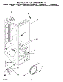 02 - Refrigerator Liner Parts parts for Whirlpool Refrigerator GS6NBEXRA00 from AppliancePartsPros.com