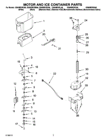 05 - Motor And Ice Container Parts parts for Whirlpool Refrigerator GS6NBEXRA00 from AppliancePartsPros.com