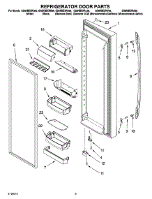 06 - Refrigerator Door Parts parts for Whirlpool Refrigerator GS6NBEXRA00 from AppliancePartsPros.com
