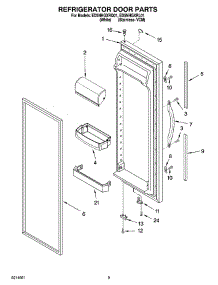 06 - Refrigerator Door Parts parts for Whirlpool Refrigerator ED5NHGXRL01 from AppliancePartsPros.com