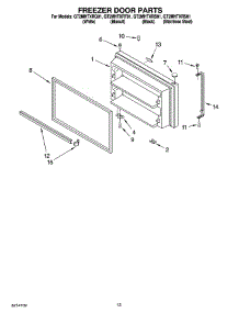 07 - Freezer Door Parts parts for Whirlpool Refrigerator GT2MHTXRS01 from AppliancePartsPros.com