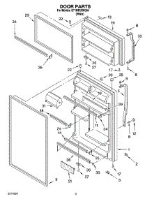 02 - Door Parts parts for Whirlpool Refrigerator ET1MTEXMQ04 from AppliancePartsPros.com