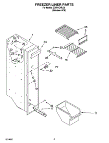 04 - Freezer Liner Parts parts for Whirlpool Refrigerator ED5PHEXRL02 from AppliancePartsPros.com