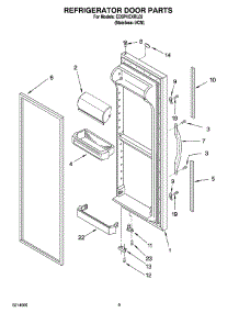 06 - Refrigerator Door Parts parts for Whirlpool Refrigerator ED5PHEXRL02 from AppliancePartsPros.com
