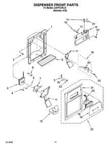 08 - Dispenser Front Parts parts for Whirlpool Refrigerator ED5PHEXRL02 from AppliancePartsPros.com