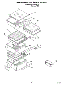 03 - Refrigerator Shelf Parts parts for Whirlpool Refrigerator ED5SHAXML12 from AppliancePartsPros.com