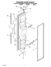 07 - Freezer Door Parts parts for Whirlpool Refrigerator ED2VHGXMQ01 from AppliancePartsPros.com