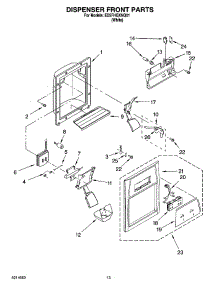 08 - Dispenser Front Parts parts for Whirlpool Refrigerator ED5FHGXNQ01 from AppliancePartsPros.com