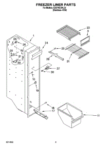 04 - Freezer Liner Parts parts for Whirlpool Refrigerator ED5FHEXNL03 from AppliancePartsPros.com