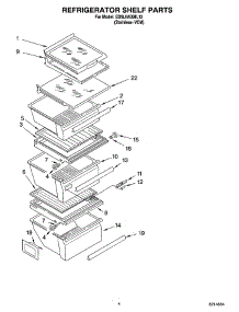 03 - Refrigerator Shelf Parts parts for Whirlpool Refrigerator ED5LHAXML12 from AppliancePartsPros.com