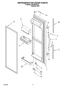 06 - Refrigerator Door Parts parts for Whirlpool Refrigerator ED5FHEXNL03 from AppliancePartsPros.com