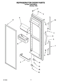 06 - Refrigerator Door Parts parts for Whirlpool Refrigerator ED5LHAXML12 from AppliancePartsPros.com