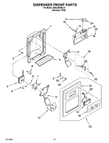 08 - Dispenser Front Parts parts for Whirlpool Refrigerator ED5LHAXML12 from AppliancePartsPros.com