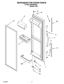 06 - Refrigerator Door Parts parts for Whirlpool Refrigerator ED5RHEXNL03 from AppliancePartsPros.com