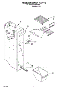 04 - Freezer Liner Parts parts for Whirlpool Refrigerator ED5VHGXML13 from AppliancePartsPros.com